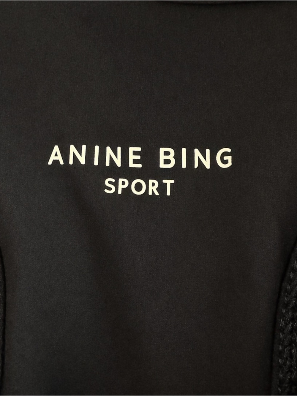ANINE BING Blair Black Sports Bra Crop Top in Monogram Print - Sz Medium - EUC - Picture 6 of 9